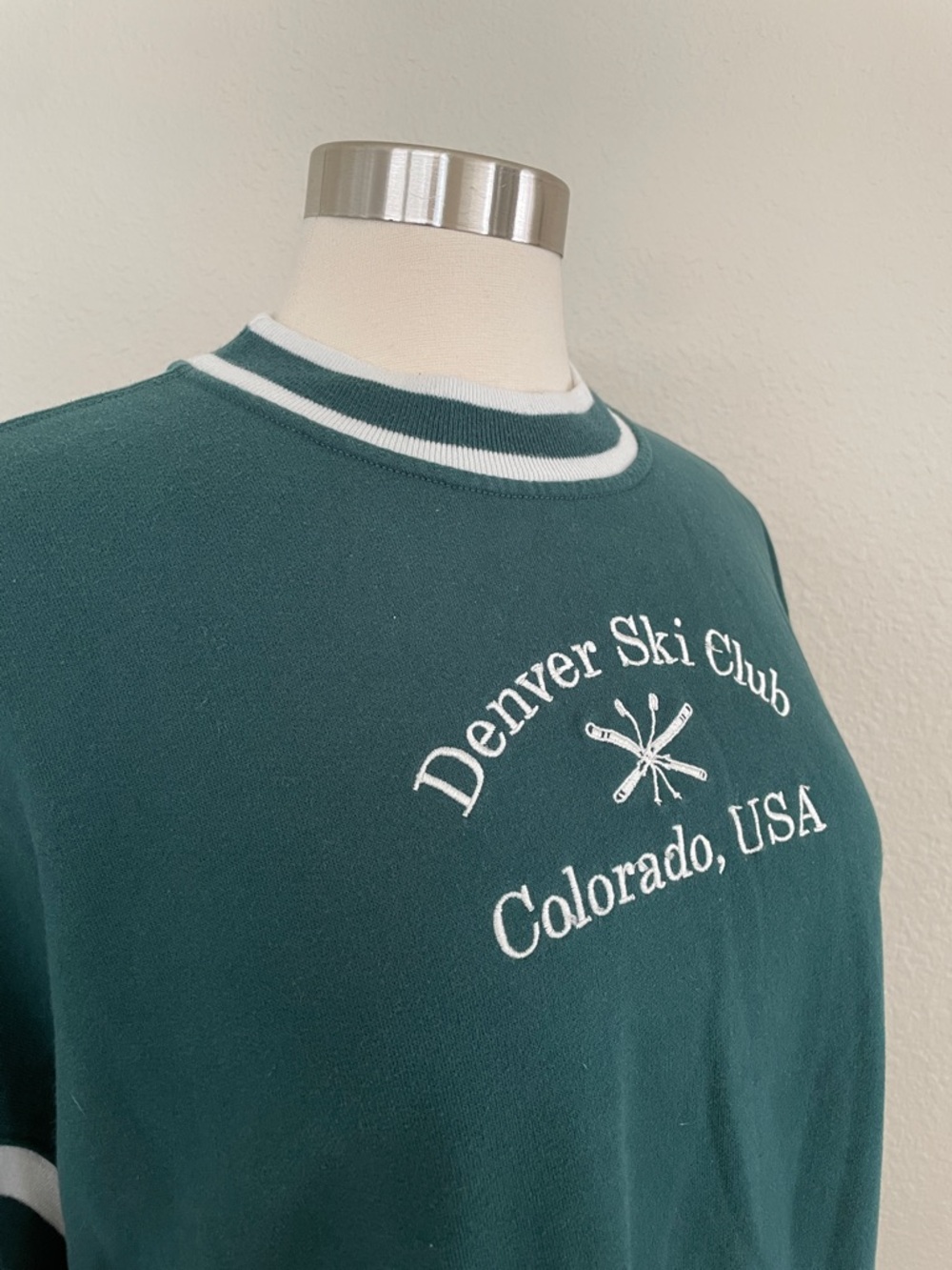 Abercrombie & Fitch Forest Green Sweatshirt with White Trim - Picture 3 of 7
